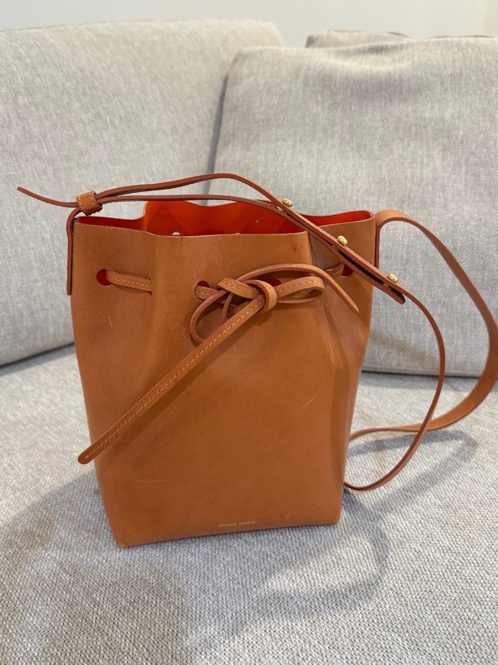 Mansur Gavriel Tan Leather Bucket Bag